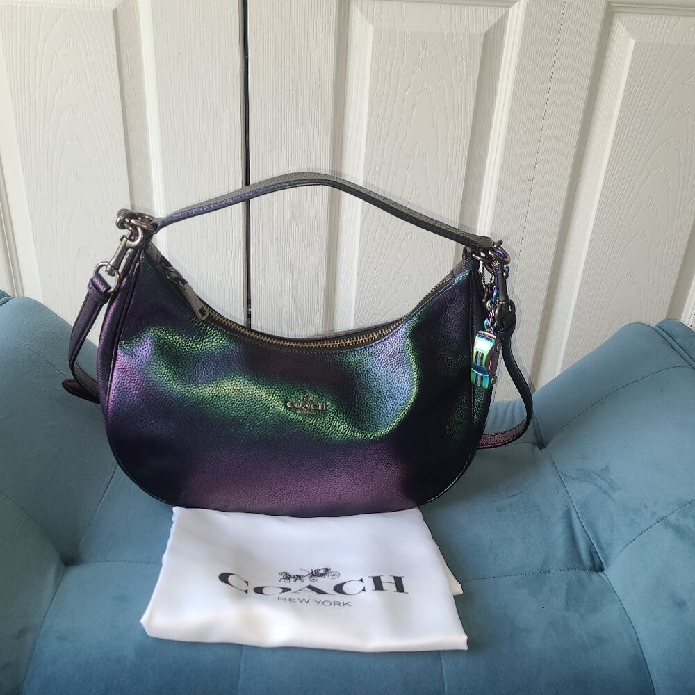 Rare HTF Coach slick oil mermaid leather Harley hobo crossbody